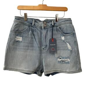 Rewind Relaxed 90s Mom Denim Jean Shorts light wash 30